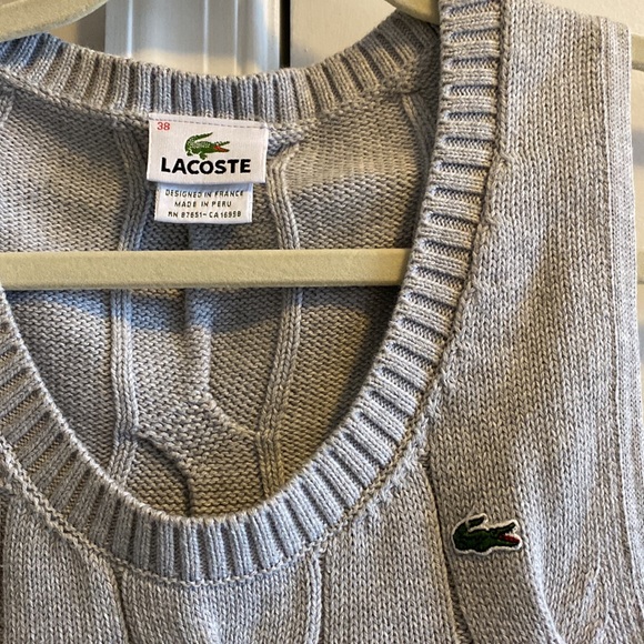 Lacoste gray cable knit sweater vest - Picture 2 of 3